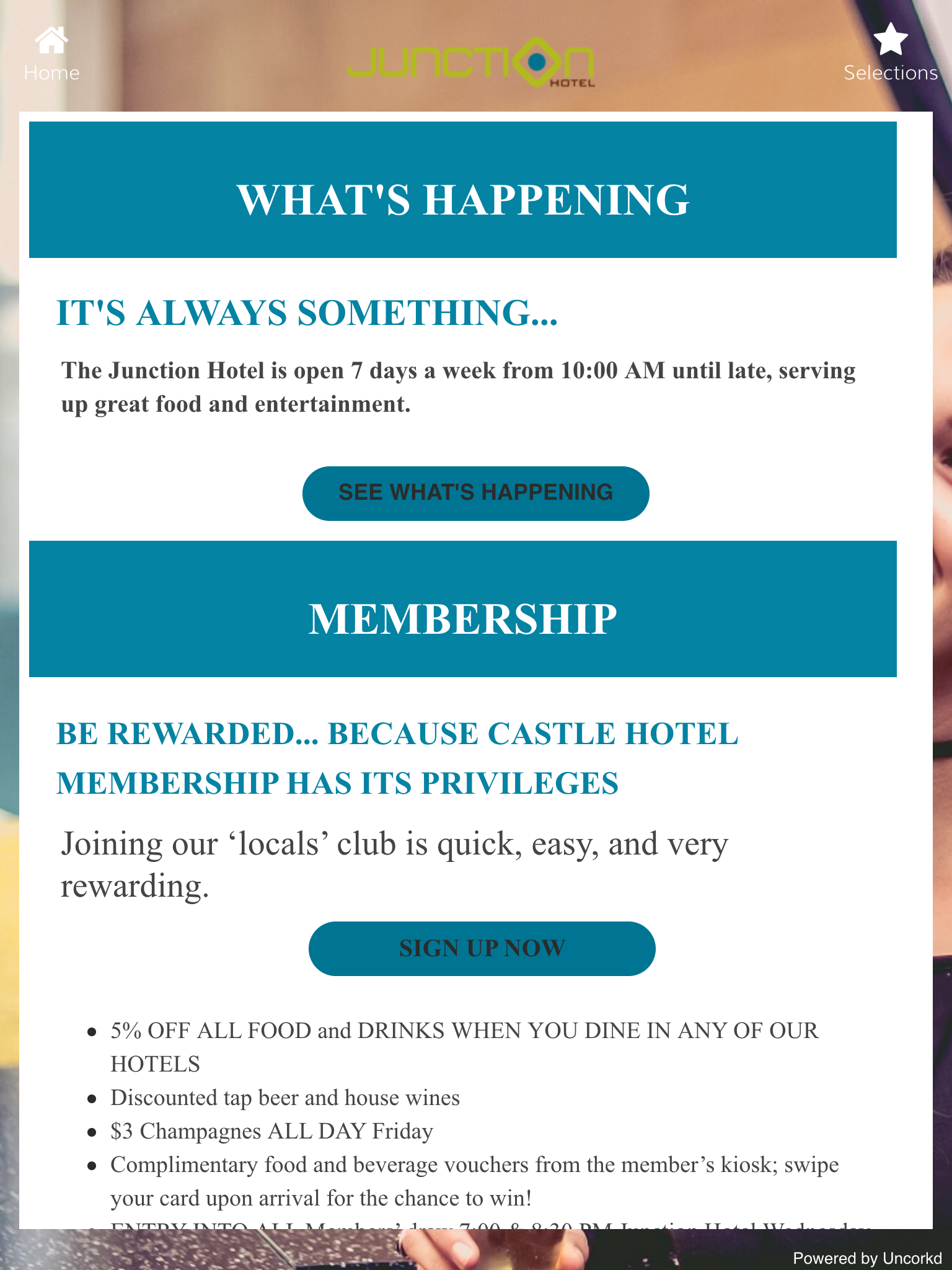 Info and events page example 3